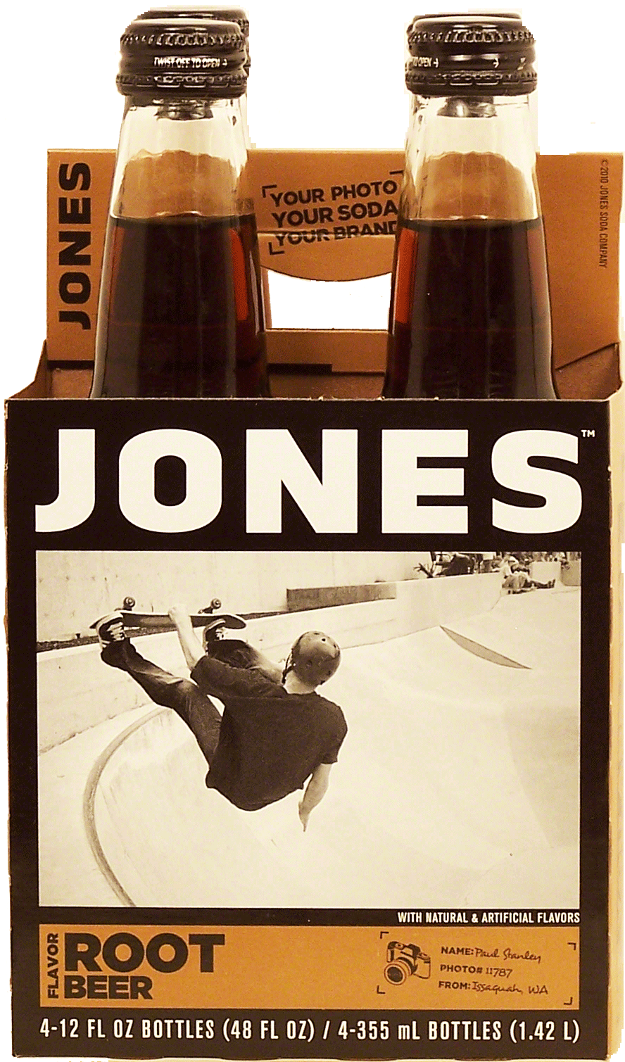 Jones  root beer soda, 12-fl. oz. Full-Size Picture